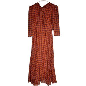 Maison Tara Womens Houndstooth Midi Dress Size 4